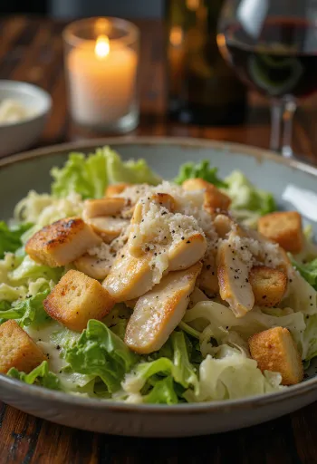 Classica Caesar salad con crostini croccanti e parmigiano