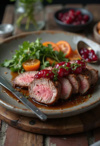 Carne di struzzo alla griglia servita con insalata fresca