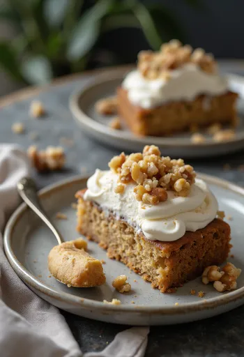 Torta ricca alle noci servita