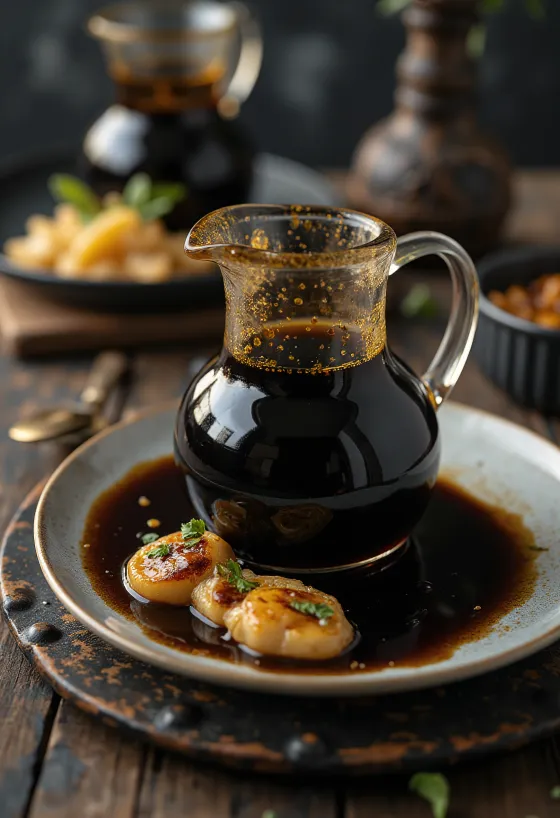 Salsa al miele e aceto balsamico servita