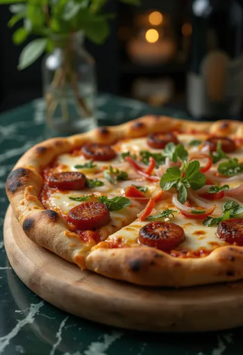 Pizza stile dominicano con salsiccia Longaniza e formaggio