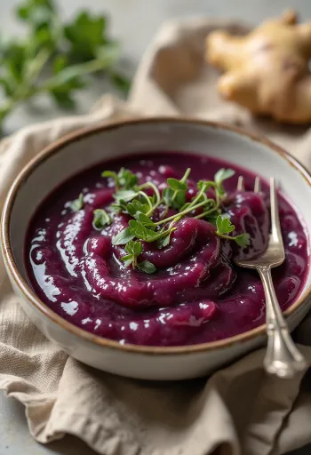 Salsa al vino rosso e zenzero con dragoncello servita
