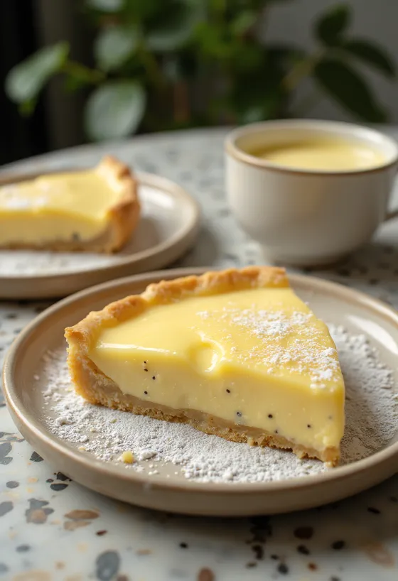 Torta alla vaniglia servita su un piatto