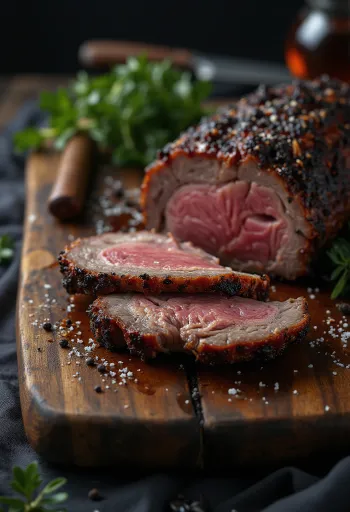 Petto di manzo BBQ servito sfilacciato con patatine fritte