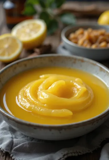 Salsa al limone e miele servita