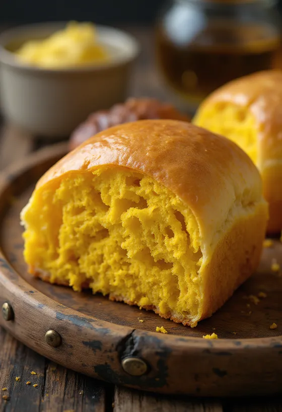 Panini gialli alla curcuma fatti in casa