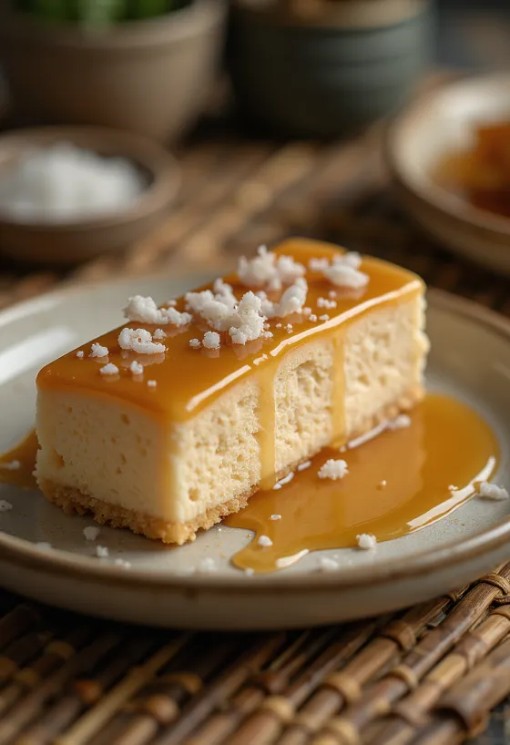 Torta al caramello salato decorata con noci tostate