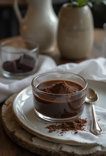 Liquore al cioccolato servito in bottiglia