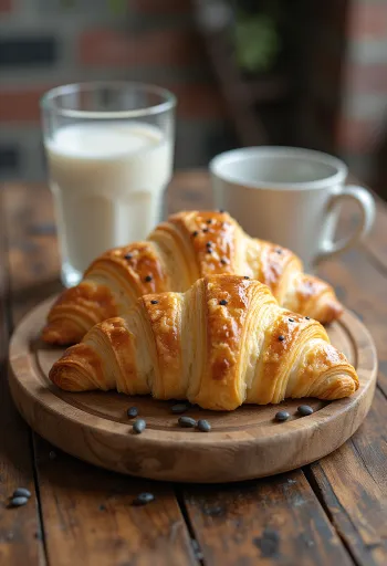 Croissant ai semi di papavero serviti