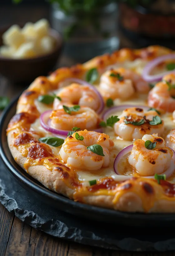 Pizza stile svedese con gamberetti