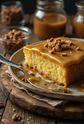 Torta alla crema di caramello salato con ricco caramello