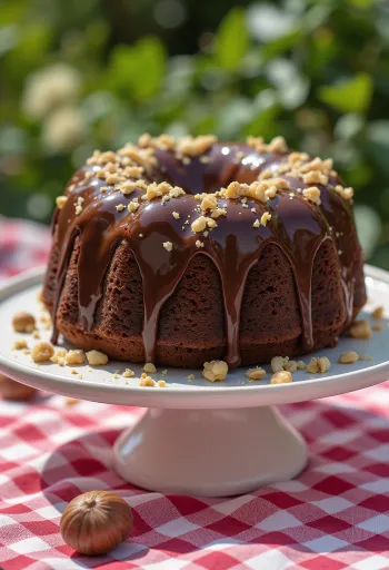 Torta tartufo cioccolato e nocciole servita a fette