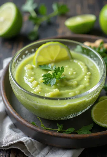 Salsa al rosmarino, lime e zenzero servita