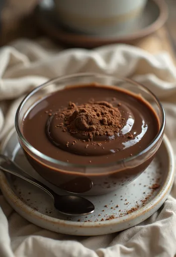 Budino al cioccolato servito in un bicchiere