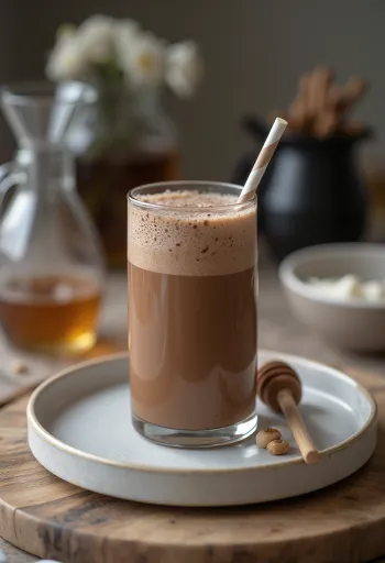 Milkshake al cioccolato cremoso con panna