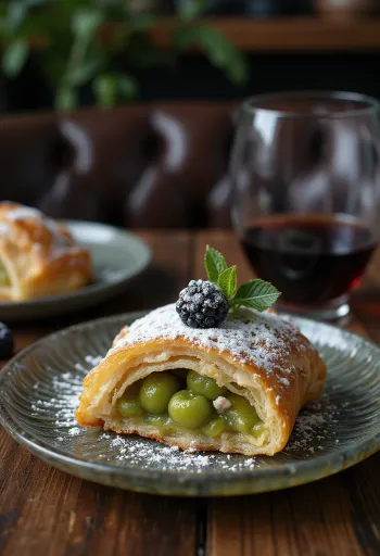 Strudel all'uva spina appena sfornato