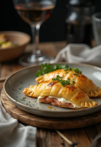 Empanadas al salmone dorate al forno