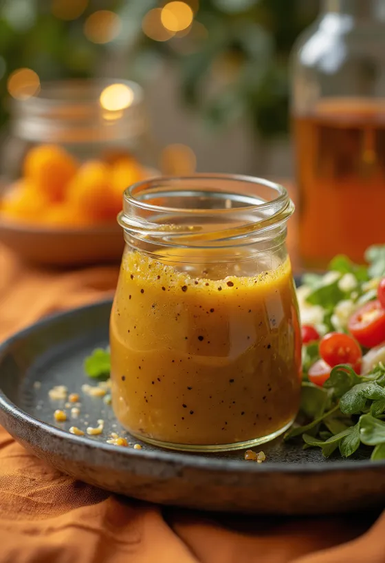 Vinaigrette al balsamico con miele e senape servita