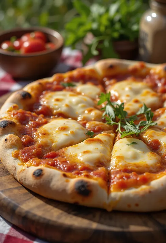 Pizza stile turkmeno servita con salsa di pomodoro locale