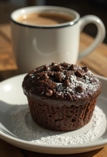 Muffin al doppio cioccolato serviti su un piatto