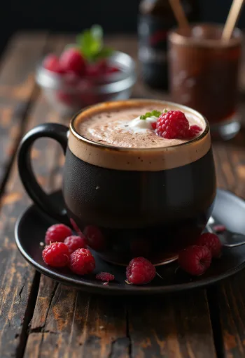 Sidro caldo cioccolato e lamponi