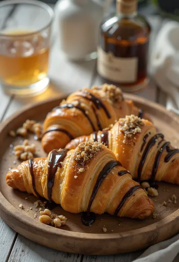 Croissant al rum servito