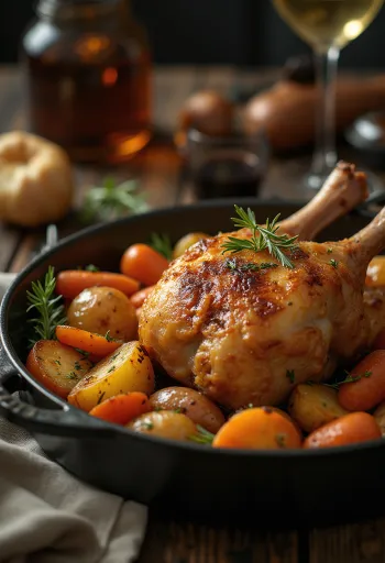 Anatra arrosto con pelle croccante e verdure arrosto