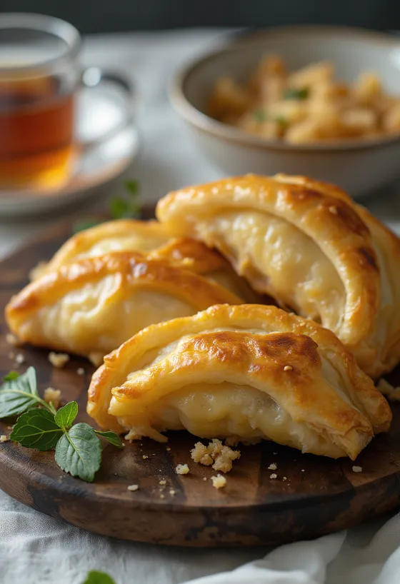 Börek classico fresco servito ripieno di formaggio feta e ricotta
