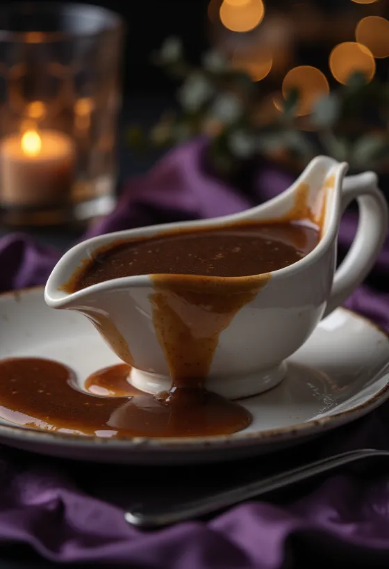 Salsa alla birra scura servita con carni arrosto