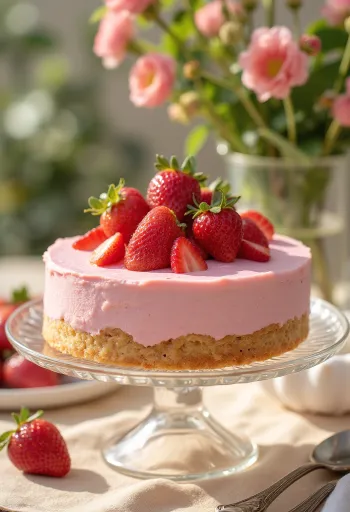 Torta mousse alle fragole con frutta