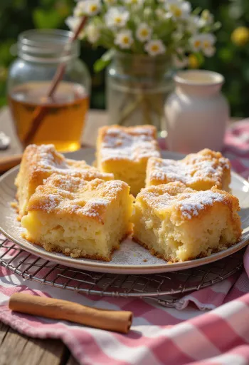 Dolce al miele e cannella servito