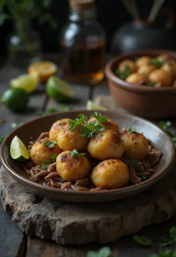 Acarajé con carne secca in impasto fritto dorato