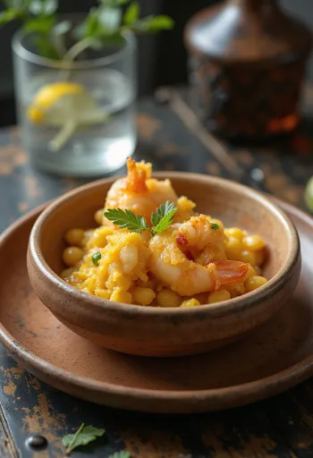 Acarajé con vatapá, piatto brasiliano croccante con salsa al cocco