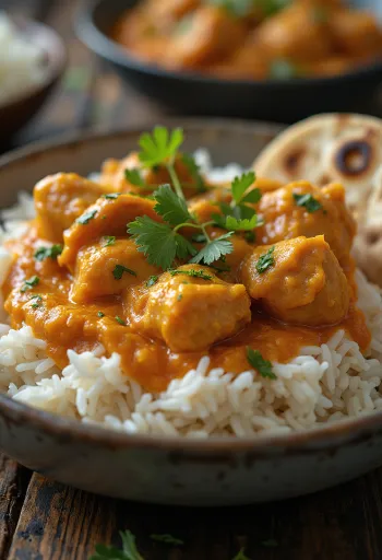 Pollo tikka masala servito con riso basmati