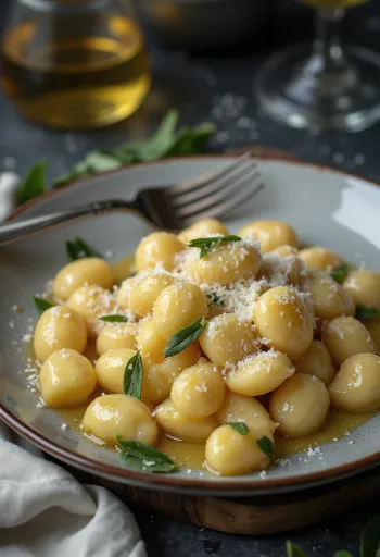 Gnocchi di ricotta serviti con burro e parmigiano