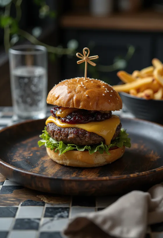 Hamburger gourmet con foie gras e tartufo