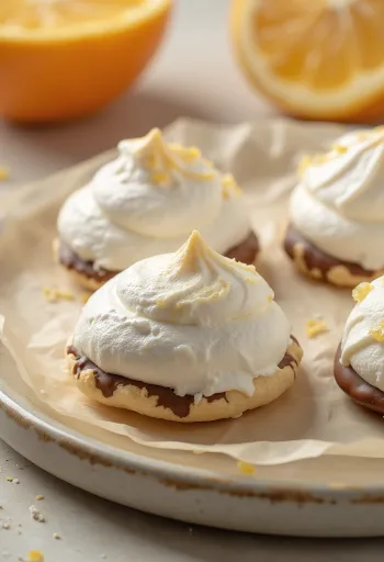 Meringhe al miele e arancia servite