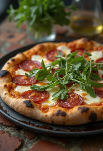 Pizza Diavola con rucola e salame piccante