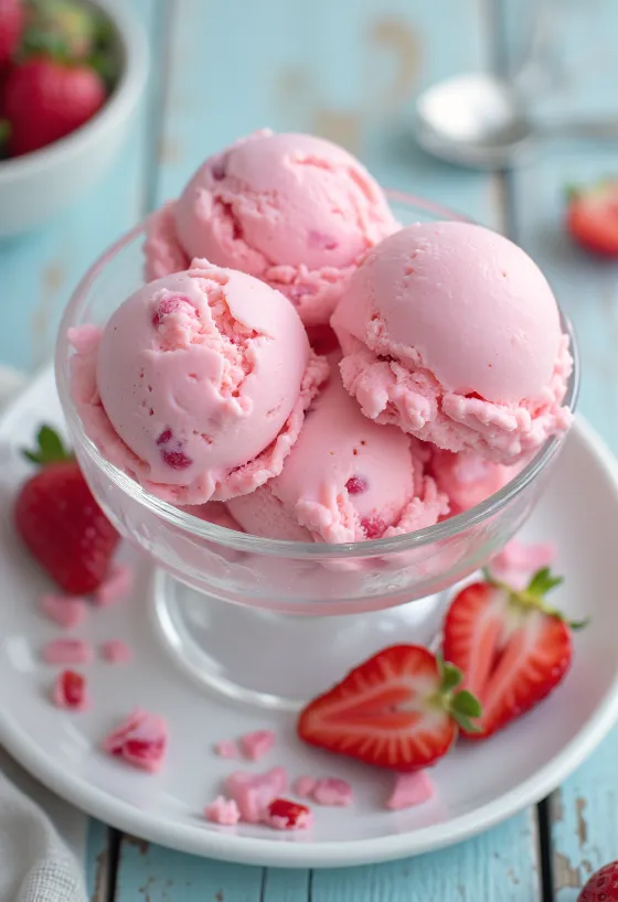 Gelato rosa alla fragola