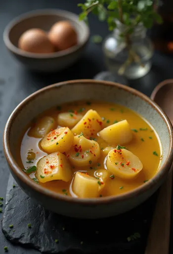 Zuppa Lebbencs arricchita con pasta, patate e pancetta affumicata