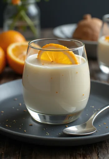 Panna cotta all'arancia servita