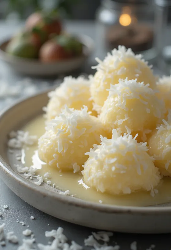 Cocada alla vaniglia, dolce al cocco con cocco fresco grattugiato