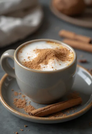 Latte alla cannella servito in bicchiere