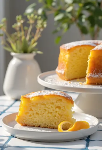 Torta all'arancia servita