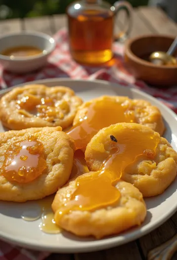 Sopaipilla cilena dolce, inondata di miele e spolverata di cannella