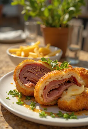 Cachopo carne ripiena spagnola servita