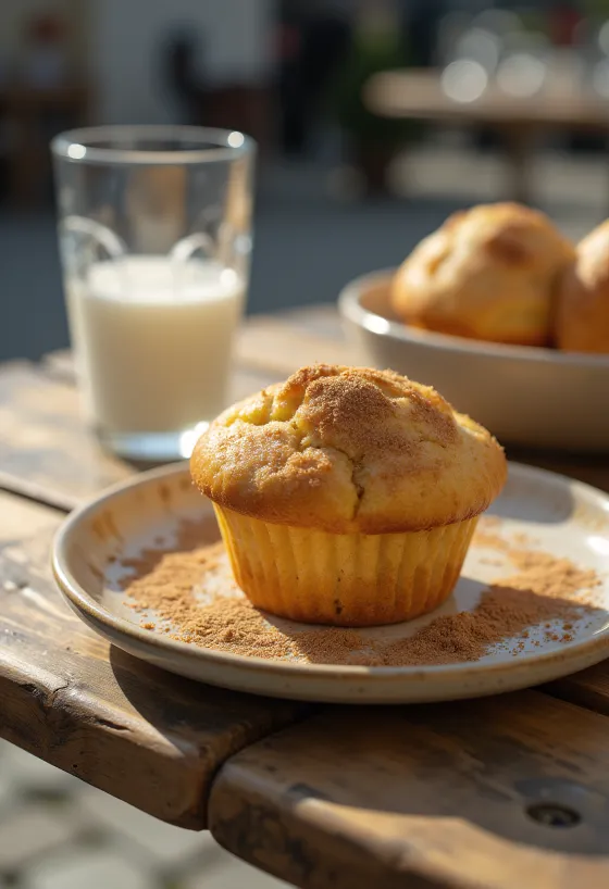 Muffin alla cannella serviti su un piatto