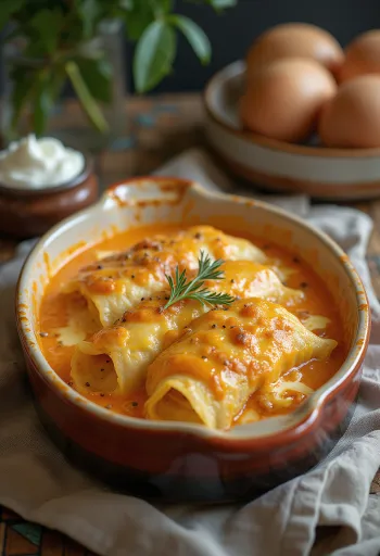 Crespelle di carne ripiene di succosa carne macinata, gratinate al forno