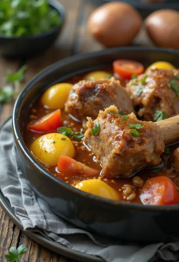 Khashlama servita con agnello e verdure