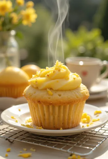 Cupcake al limone servito